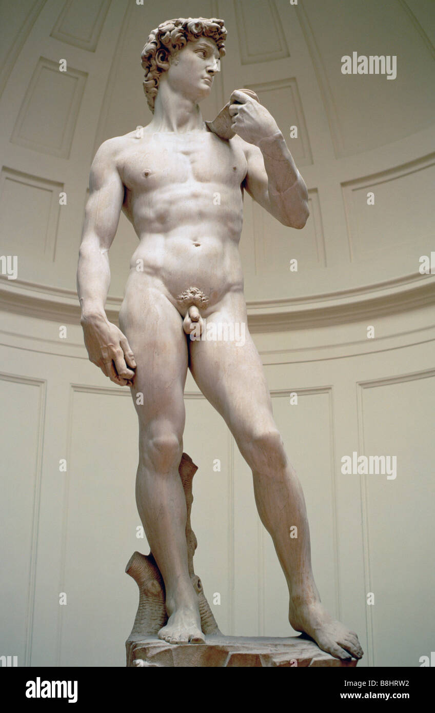 Florence italie David de Michel-Ange dans la Galleria dell'Accademia Banque D'Images