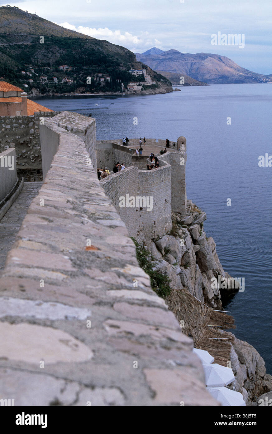 Ville fortifiée au-dessus de l'Adriatique, Mer/Océan, Banque D'Images