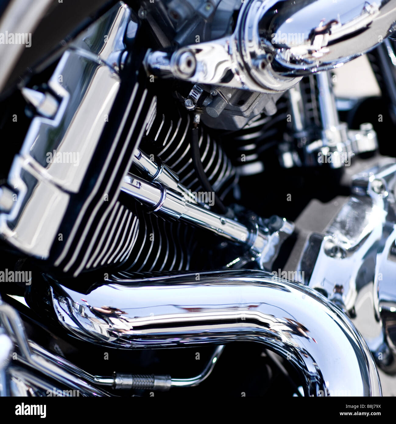 Je moteur de moto Harley Davidson. Banque D'Images