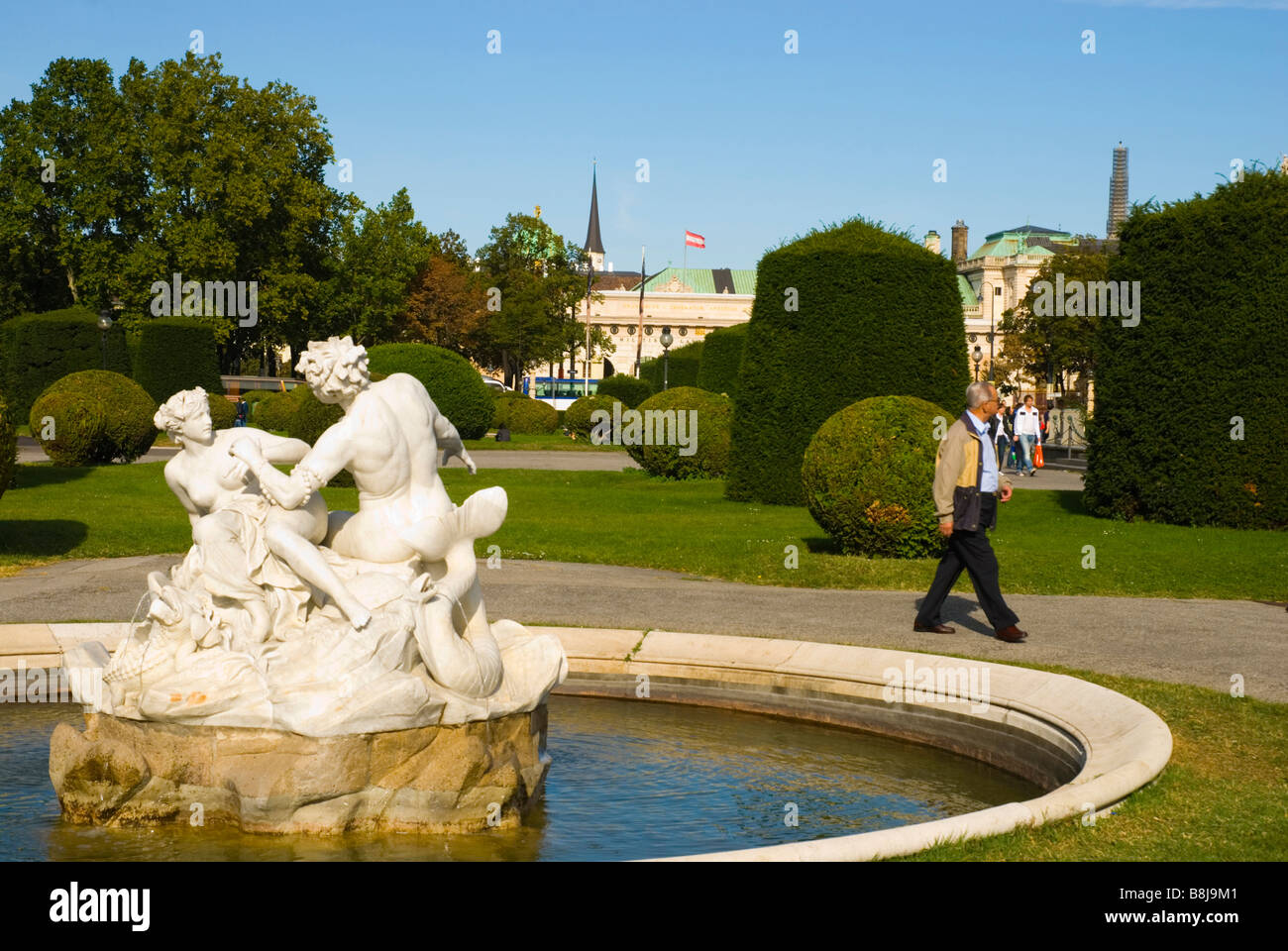 Maria Theresien Platz Park dans le centre de Vienne Autriche Europe Banque D'Images