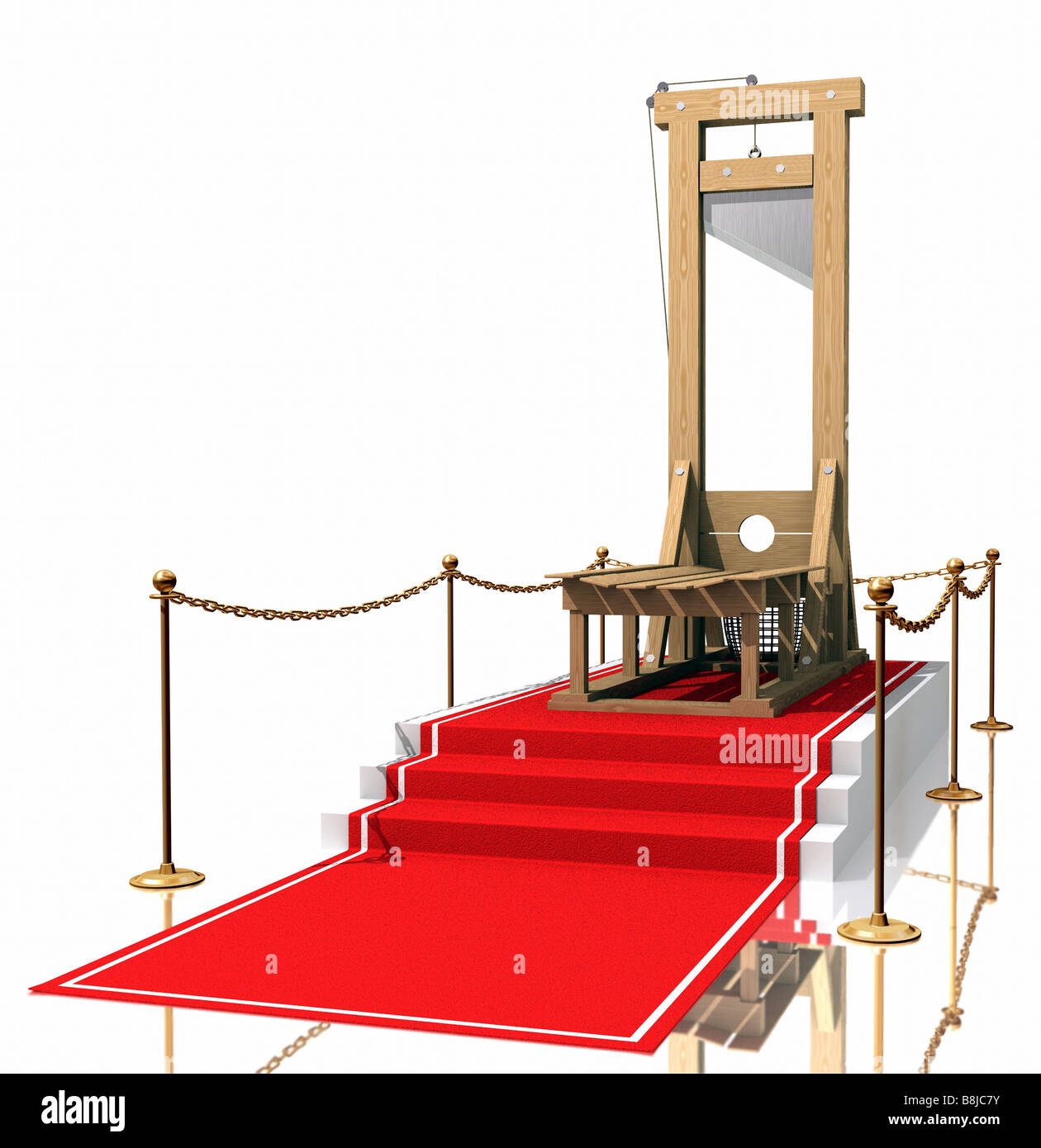 Tapis rouge de cérémonie pour diriger une guillotine Banque D'Images