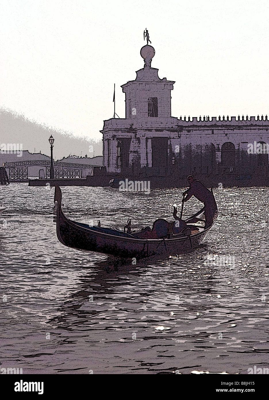Gondolier à Venise Banque D'Images