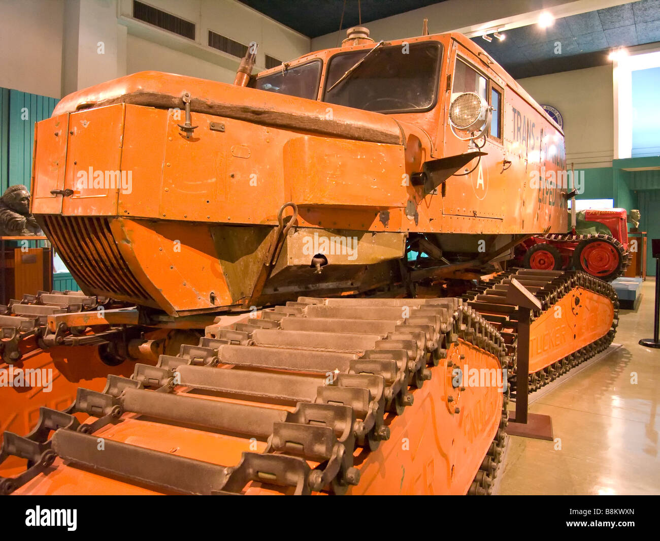 Expédition Antarctique trans, autoneige Tucker Sno-Cat Model 743, Musée de Canterbury, Christchurch, Nouvelle-Zélande. Banque D'Images