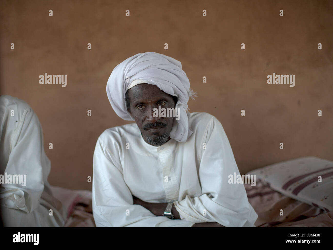 Portrait de l'homme arabe. Shemkya catharact, 4e région du Nil Nubie Soudan Banque D'Images
