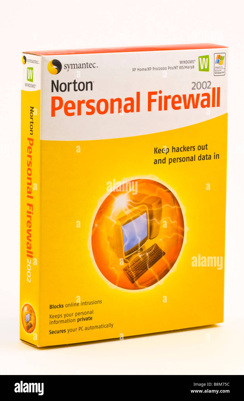 Norton Personal Firewall de Symantec pour les ordinateurs Windows pour la maison et le bureau vendues au Royaume-Uni Banque D'Images