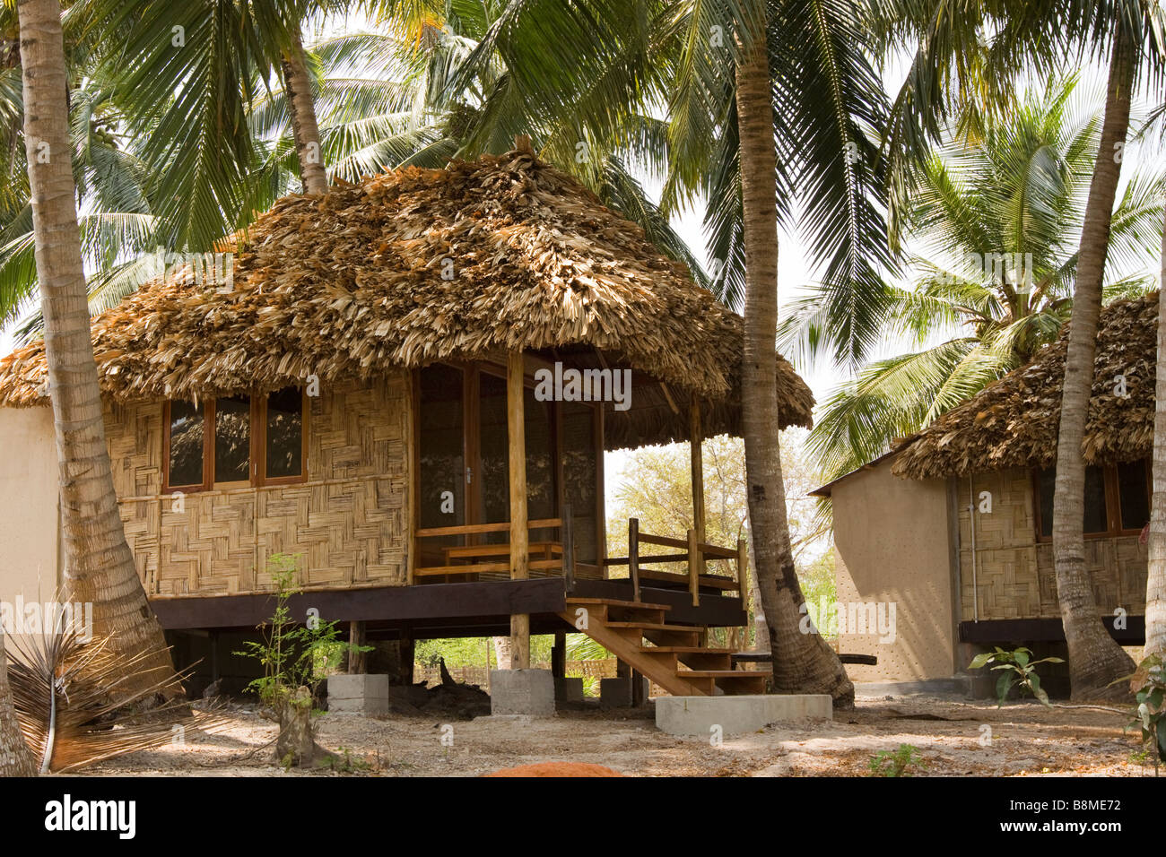 Andaman et Nicobar Inde Havelock island eco tours Barefoot Resort palm tissé et bois prix Banque D'Images