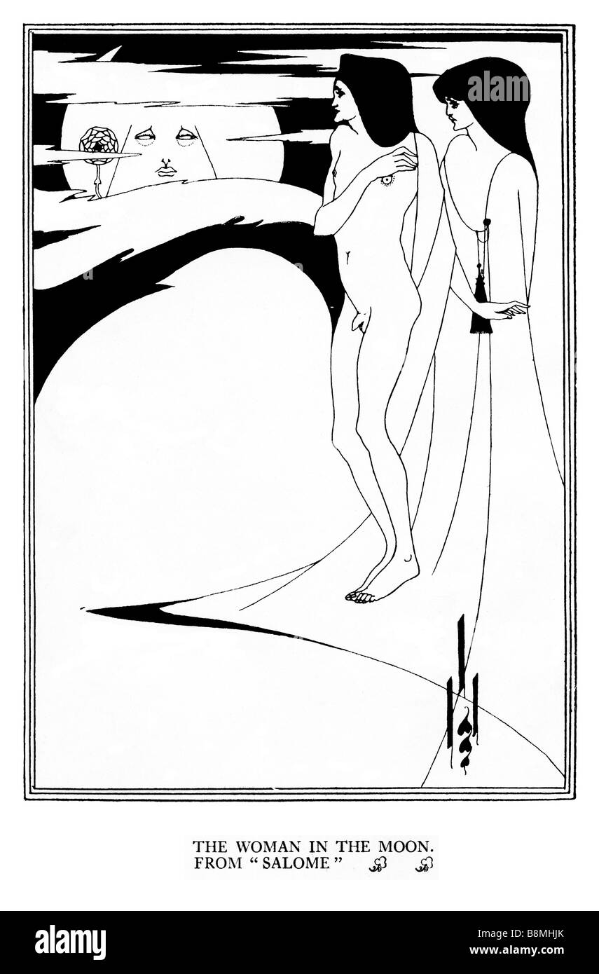 Aubrey Beardsley Salome la femme dans la Lune illustration de la pièce d'Oscar Wilde Banque D'Images