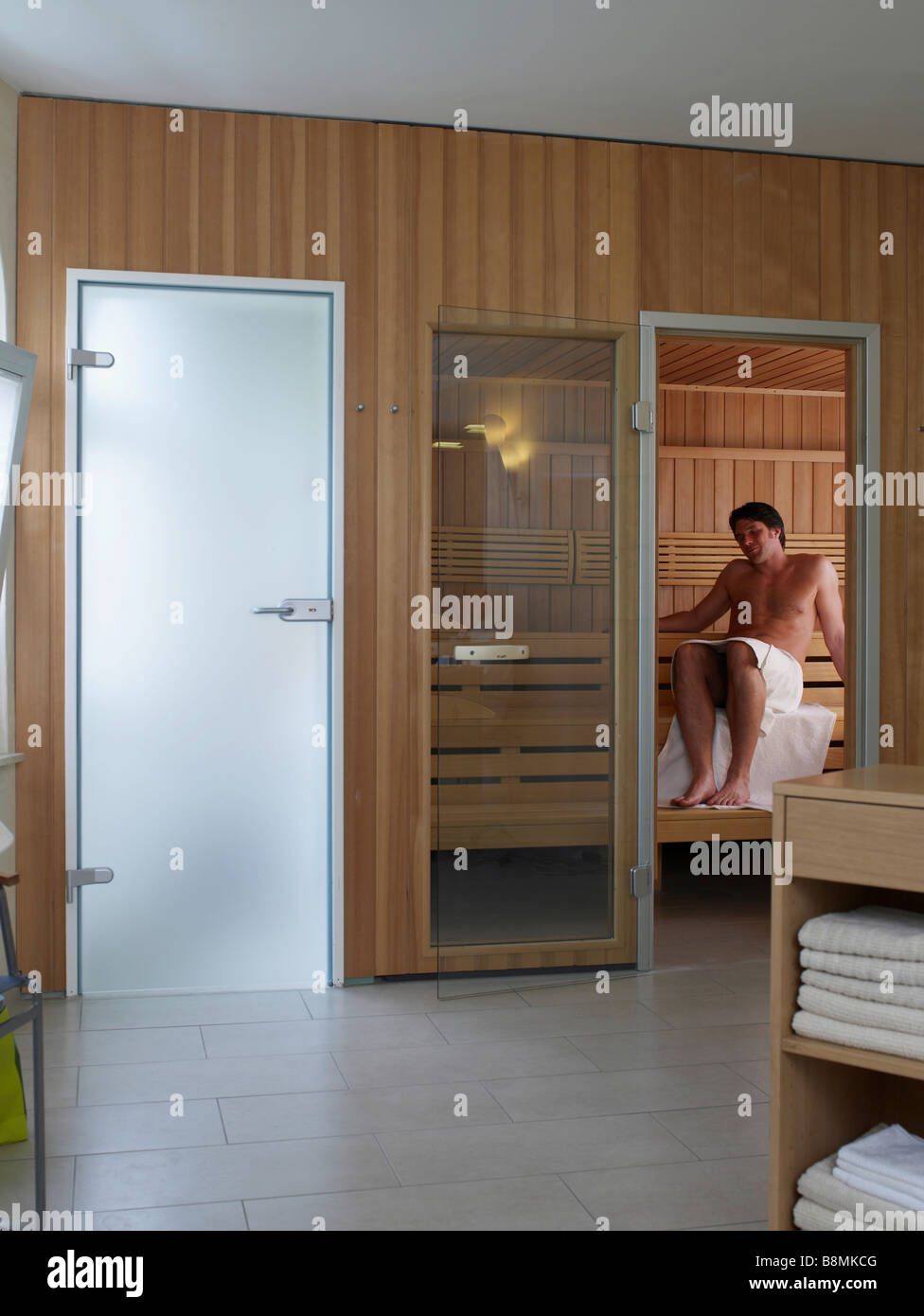 dans le sauna Banque D'Images