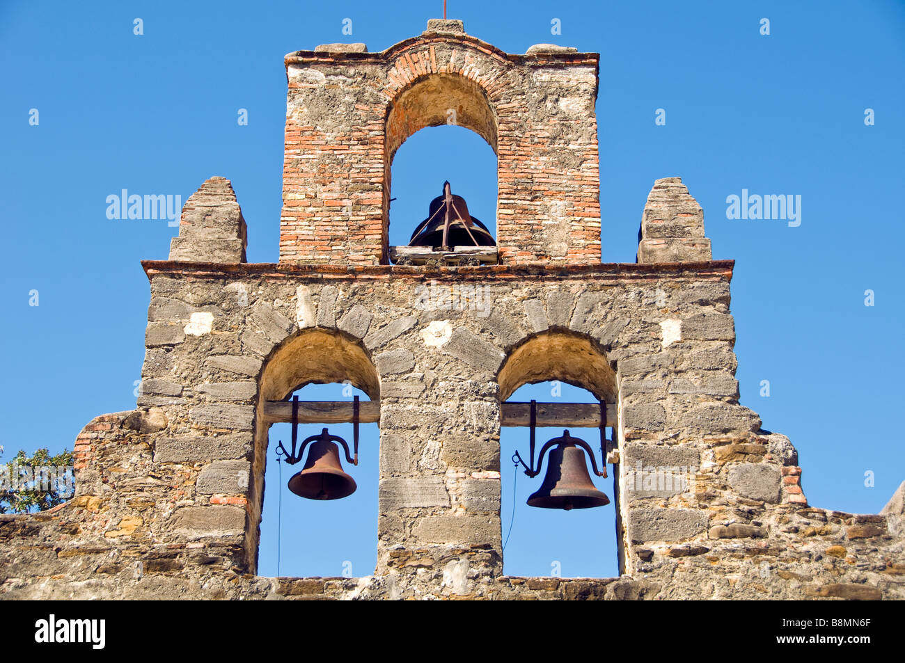 Mission Espada bell tower San Antonio Texas tx Missions National Historical Park us national park service San Antonio Texas tx Banque D'Images