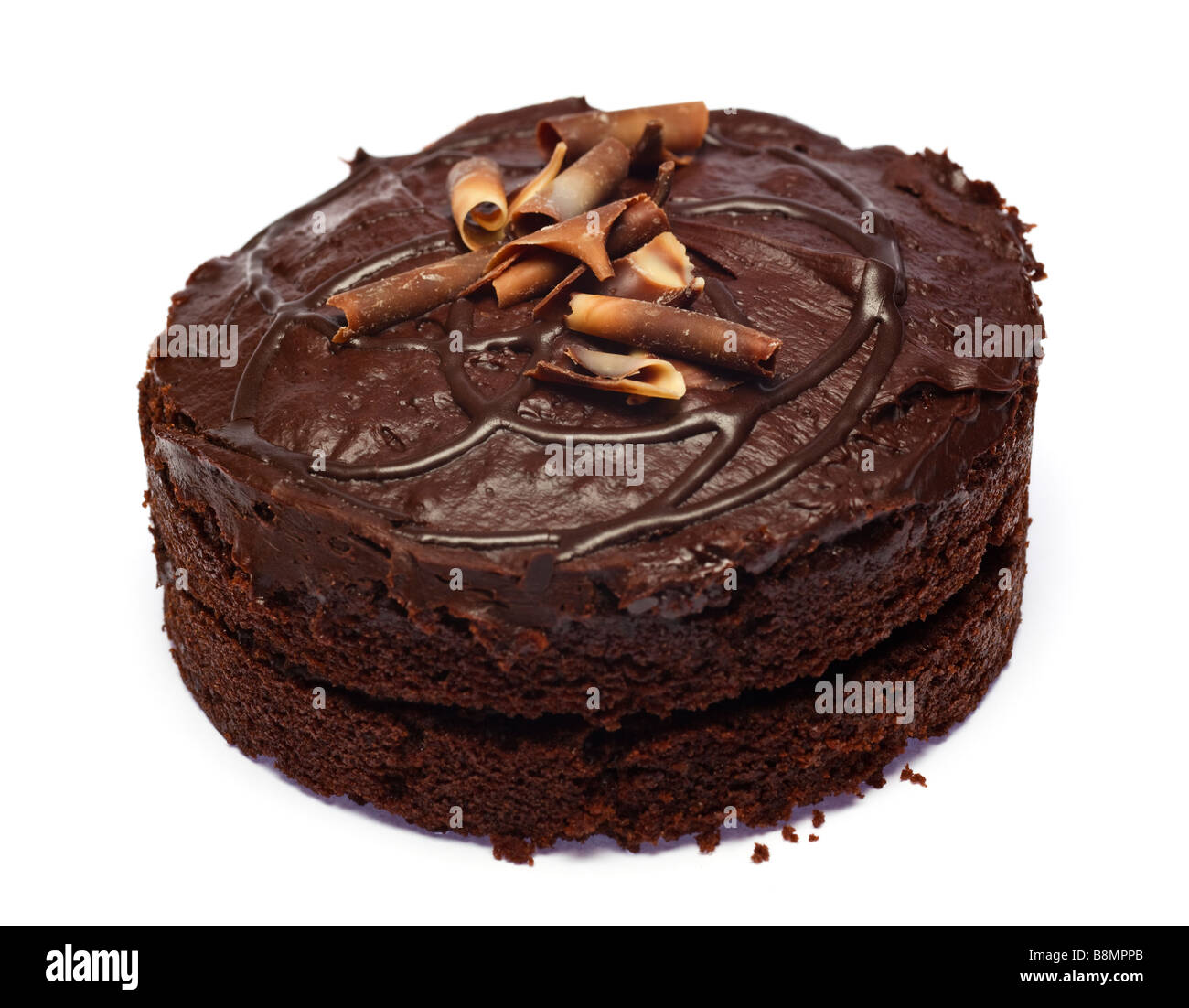 Découpe gâteau au chocolat Banque D'Images