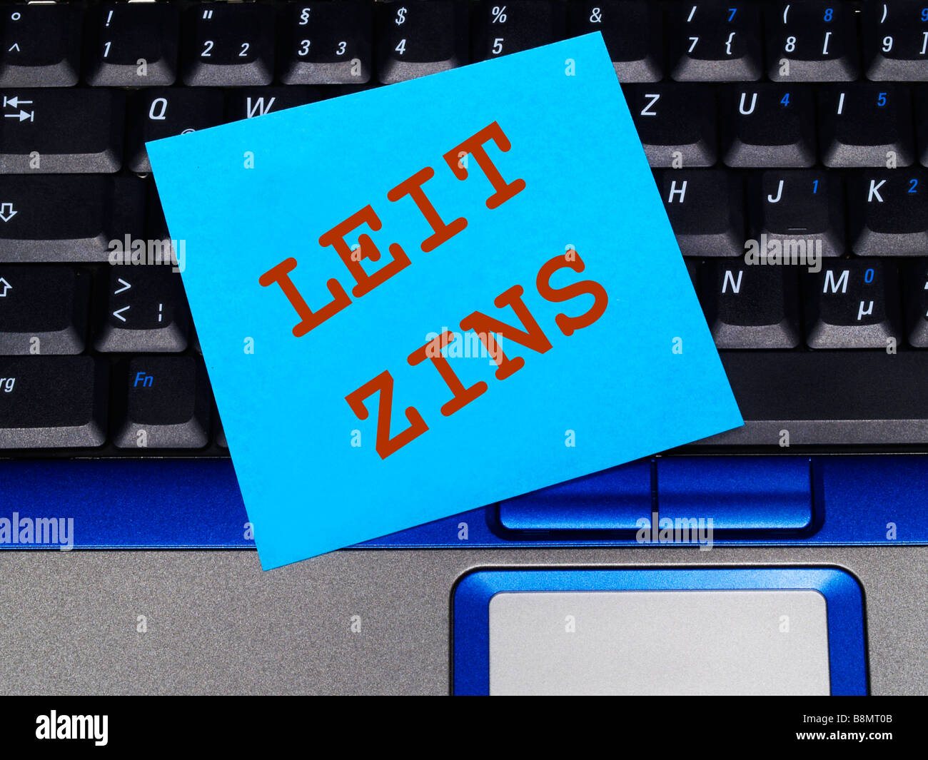 Memo note sur les taux d'intérêt clés, portable Banque D'Images