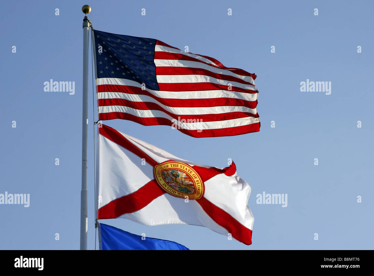 Drapeaux des Etats-Unis d'Amérique et l'État de Floride Banque D'Images