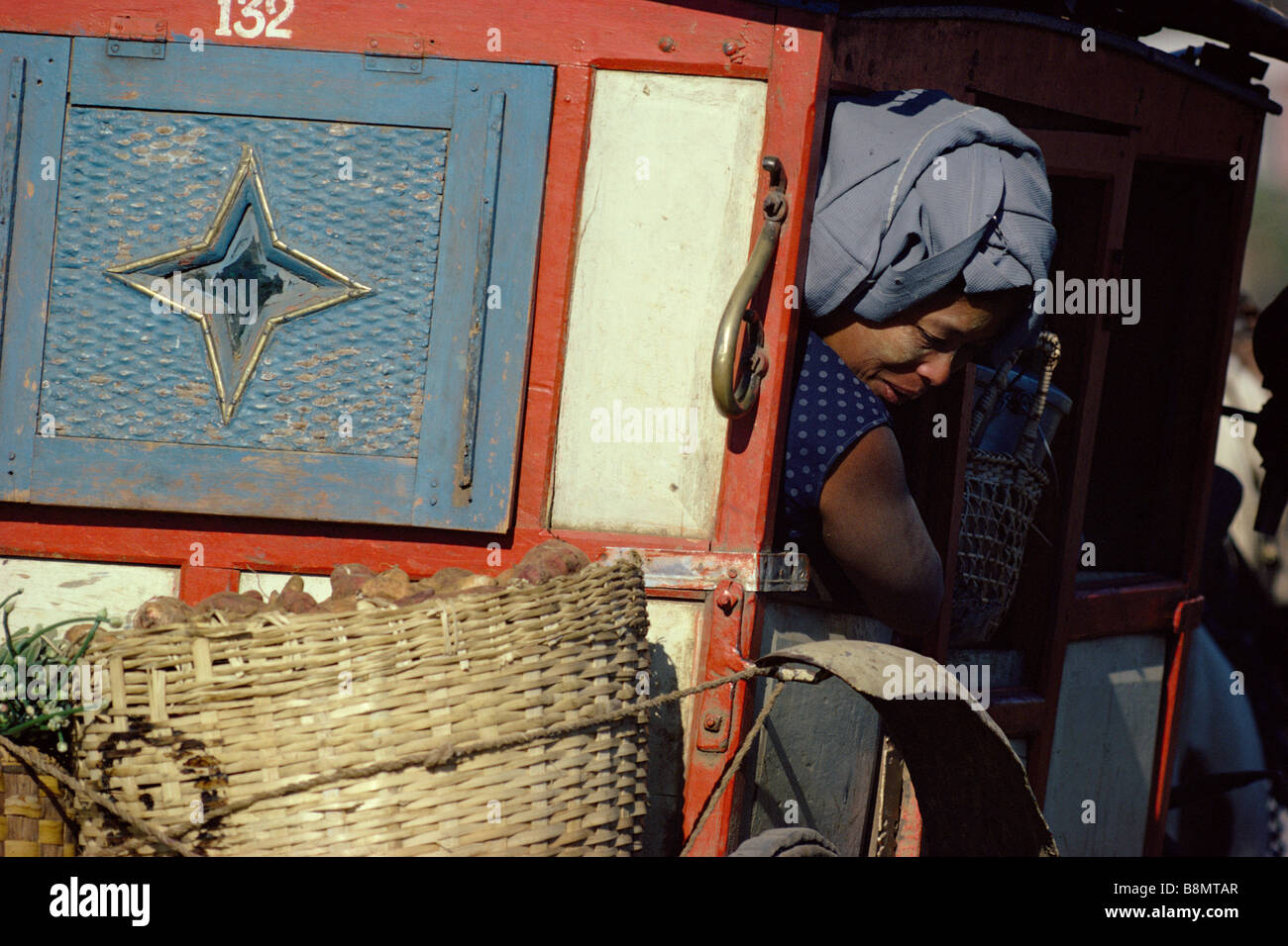 La calèche Maymyo un ancien régime colonial britannique au-dessus de la Birmanie Mandalay Hill station Banque D'Images