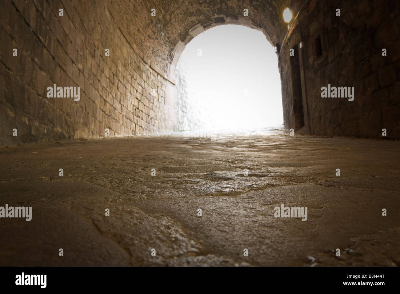 La lumière au bout du tunnel un coup horizontal Banque D'Images