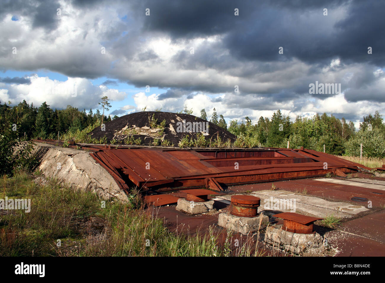 Base de missiles nucléaires Plokstine éveil dans le parc national en Lituanie Banque D'Images