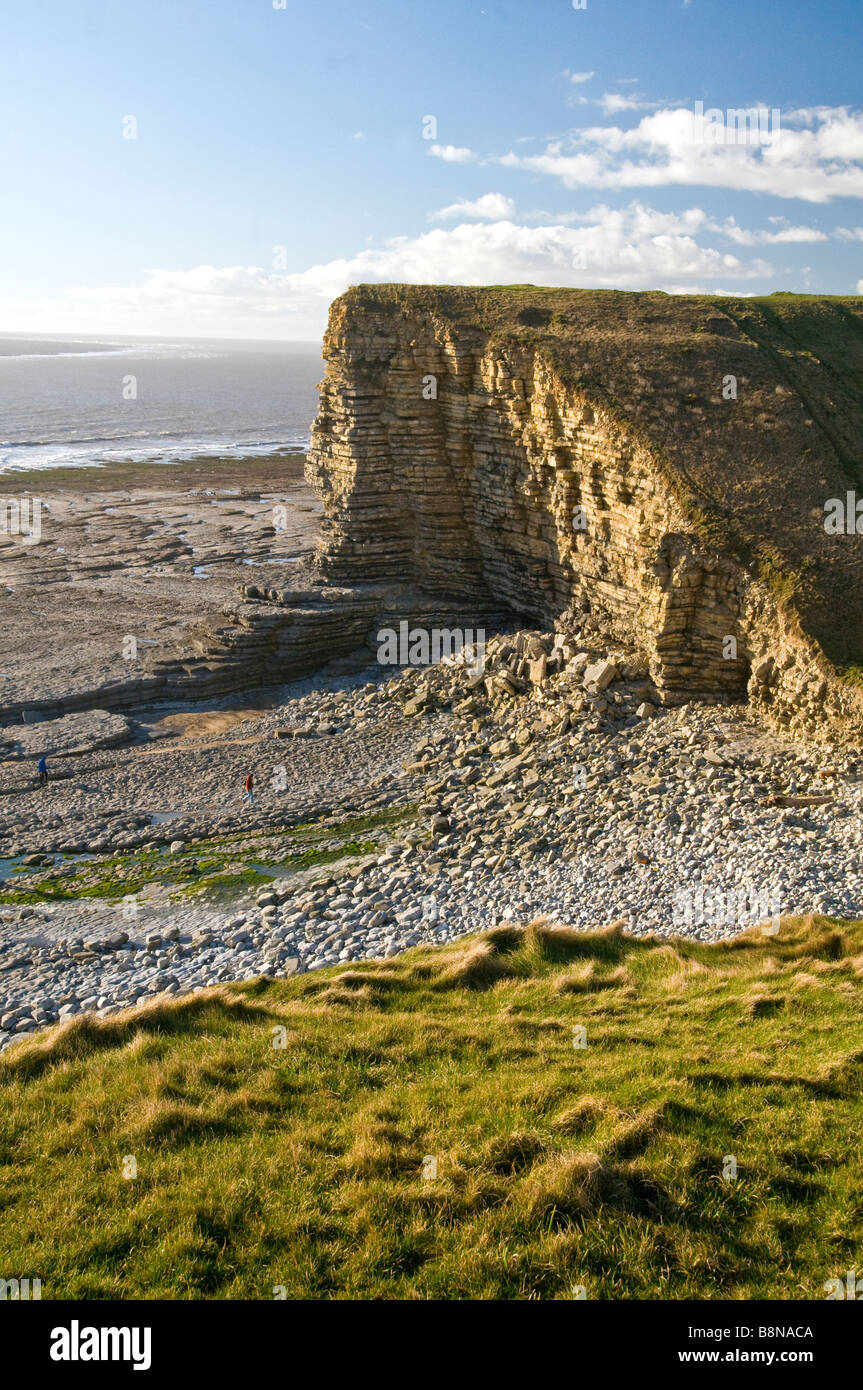 Falaises et littoral à Nash Point sur la côte du Glamorgan South Wales Banque D'Images