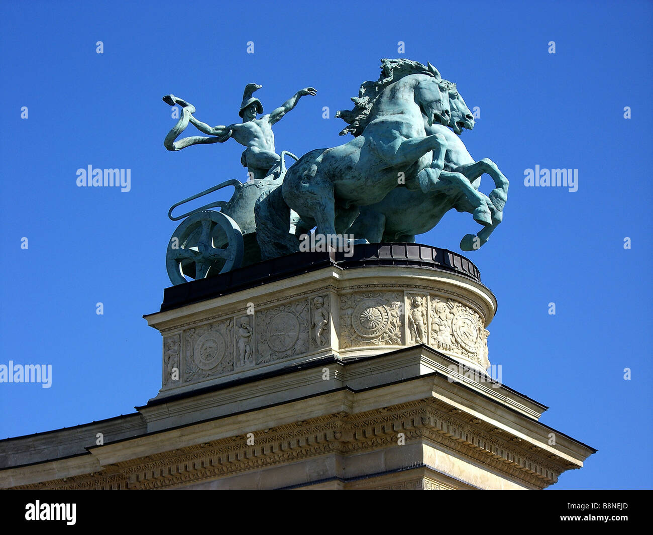 Monument à la Place des Héros à Budapest, Hongrie Banque D'Images
