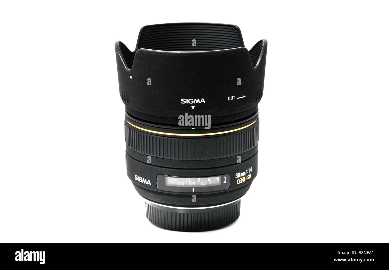 Pack-shot du Sigma 30mm F1.4 Lens Banque D'Images