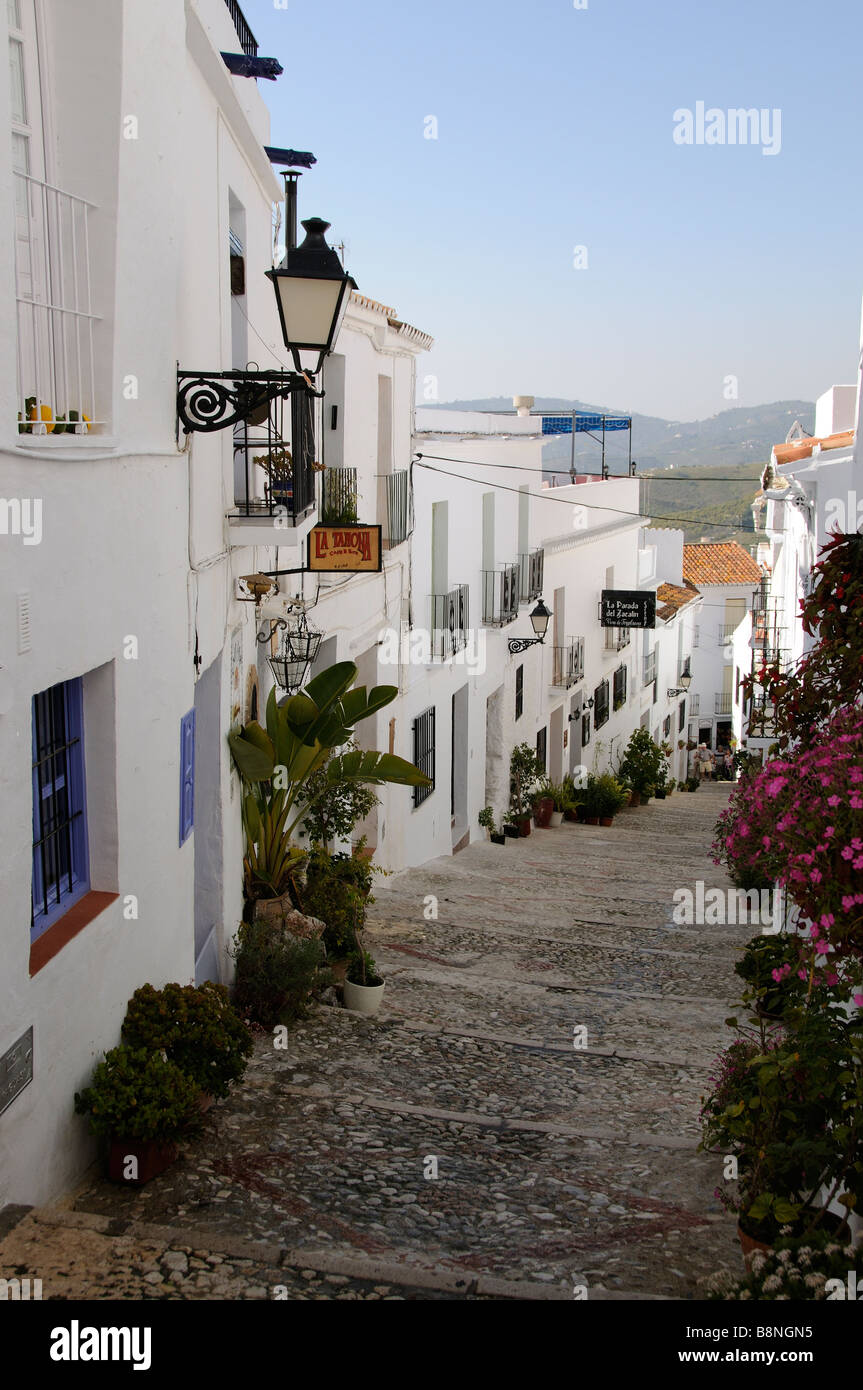 Centre Ville Rue Etroite En Frigiliana Une Ville Blanche Espagnol En Andalousie Le Sud De L Espagne Photo Stock Alamy