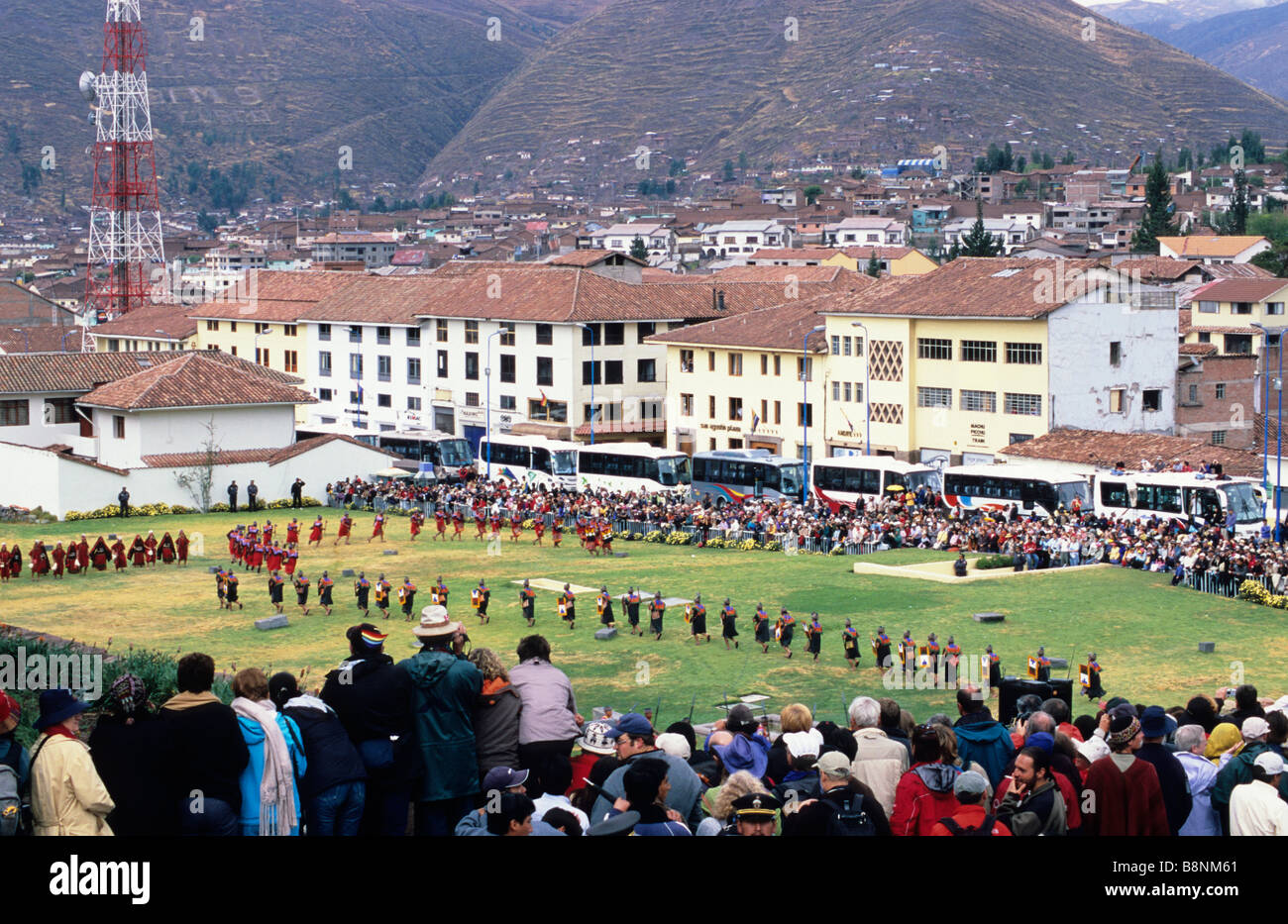 Inti Raymi festival à Coricancha, Le Temple du Soleil à Cuzco, Pérou Banque D'Images