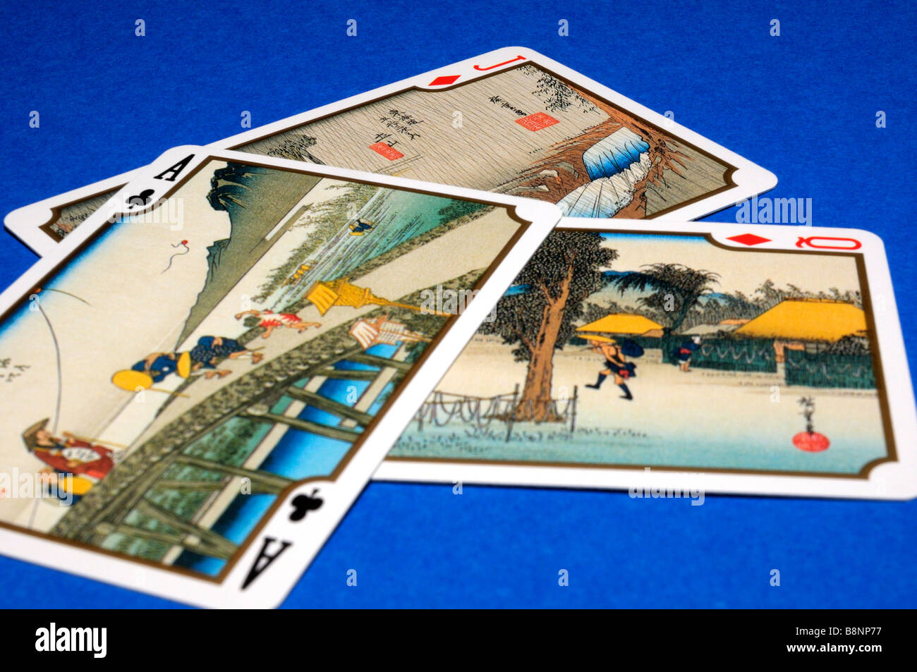 Jeu de cartes japonais Hiroshige Banque D'Images