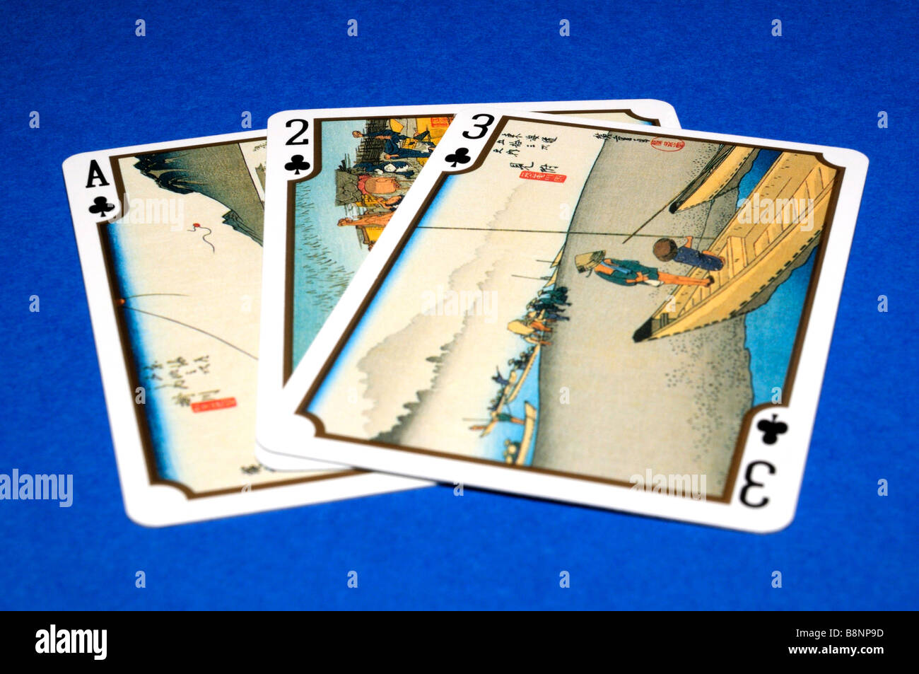 Jeu de cartes japonais Hiroshige Banque D'Images