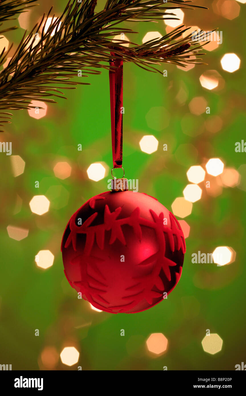 Boule de Noël rouge Banque D'Images