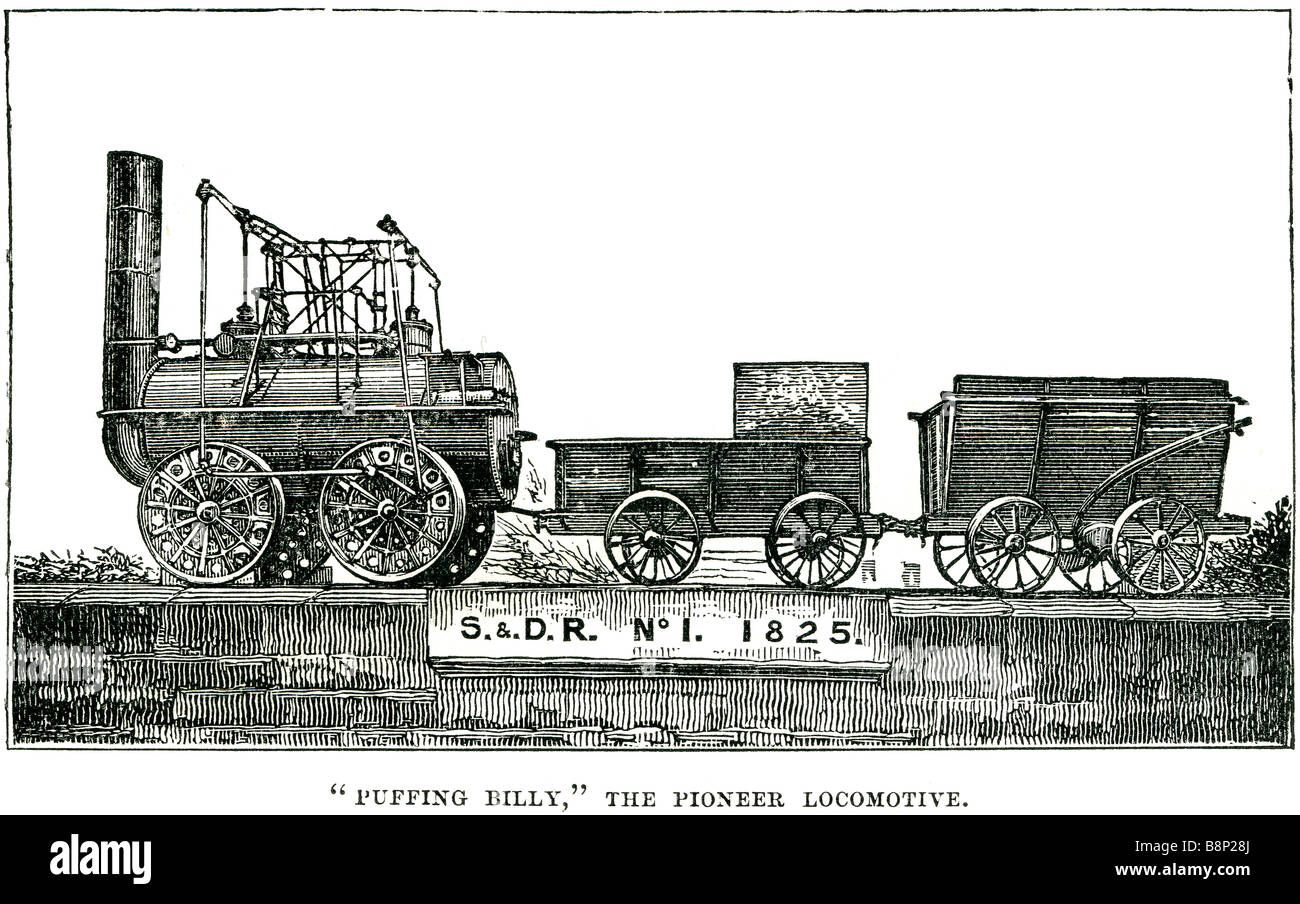 Puffing Billy steam locomotive pionnier William Hedley enginewright Jonathan Forster blacksmith Timothy Hackworth Banque D'Images