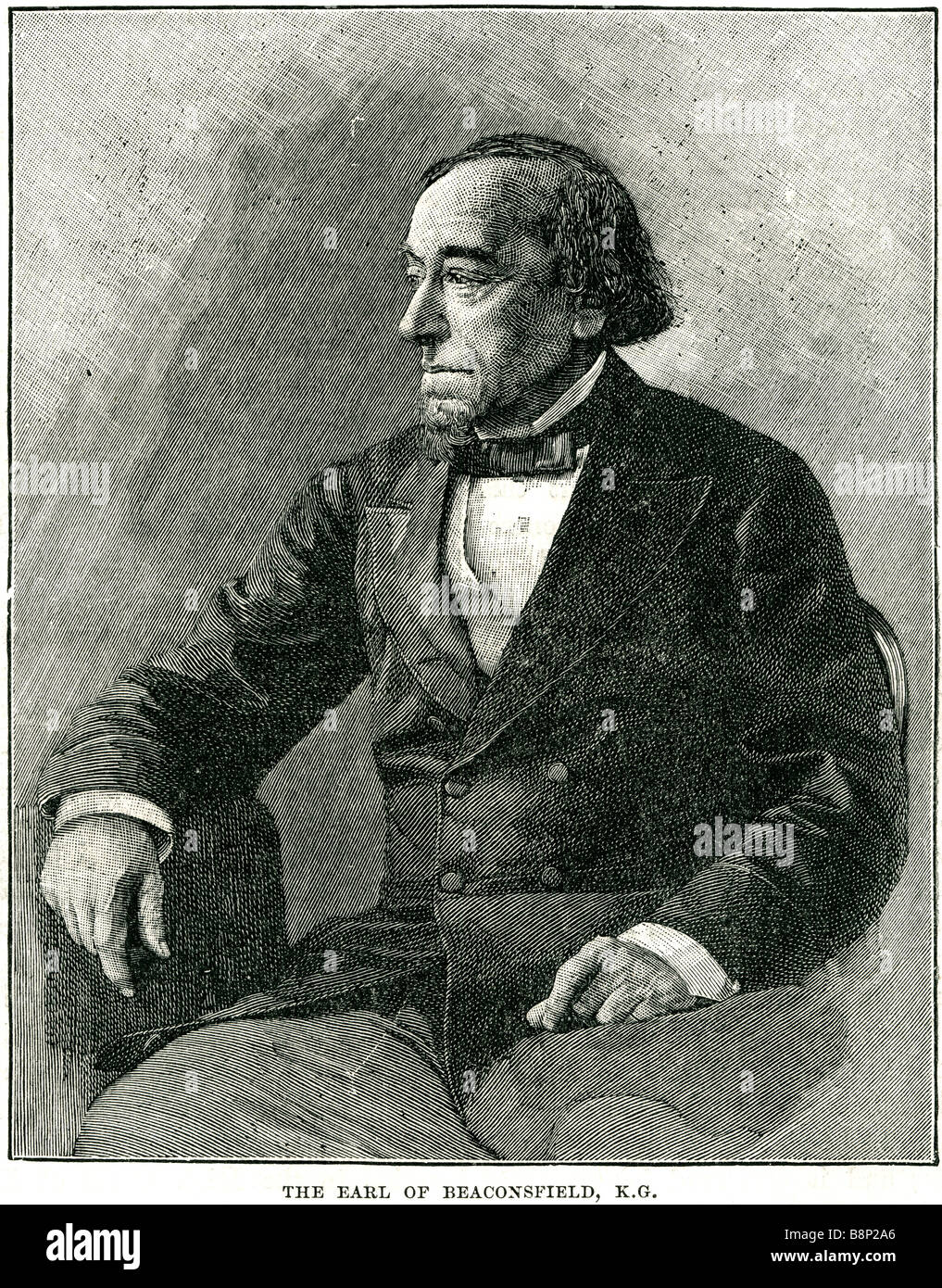 Comte de Beaconsfield Benjamin Disraeli 18041881 plus conservateur britannique Premier ministre figure littéraire Banque D'Images
