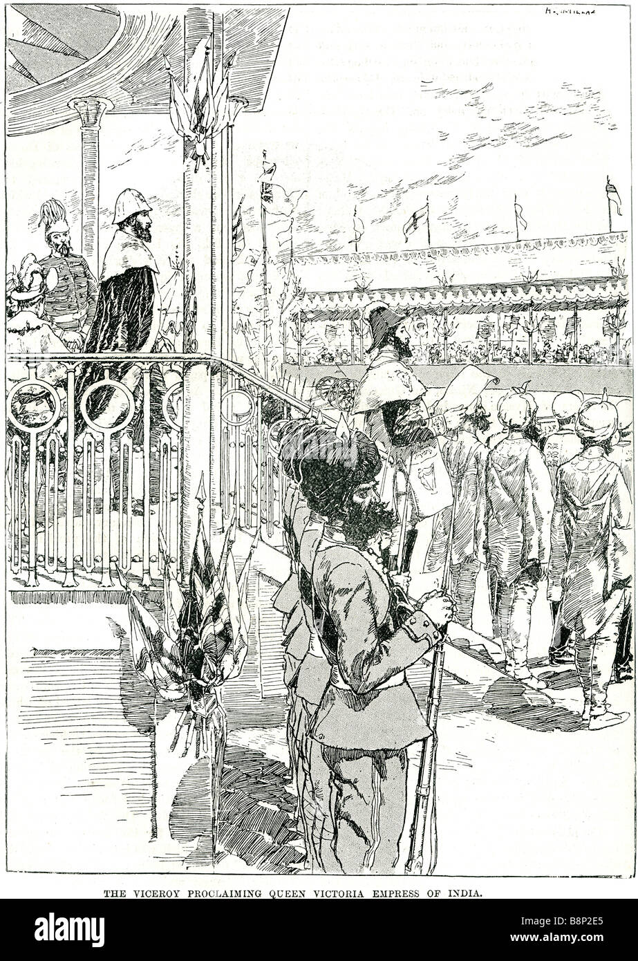 Vice-roi proclamant la reine victoria impératrice des Indes 1877 Raj britannique Banque D'Images