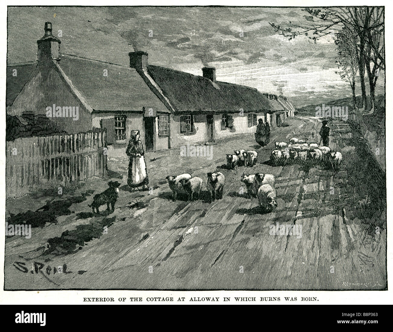 Chalet extérieur alloway dans lequel Robert Burns est né le 25 janvier 1759 21 juillet 1796 Banque D'Images
