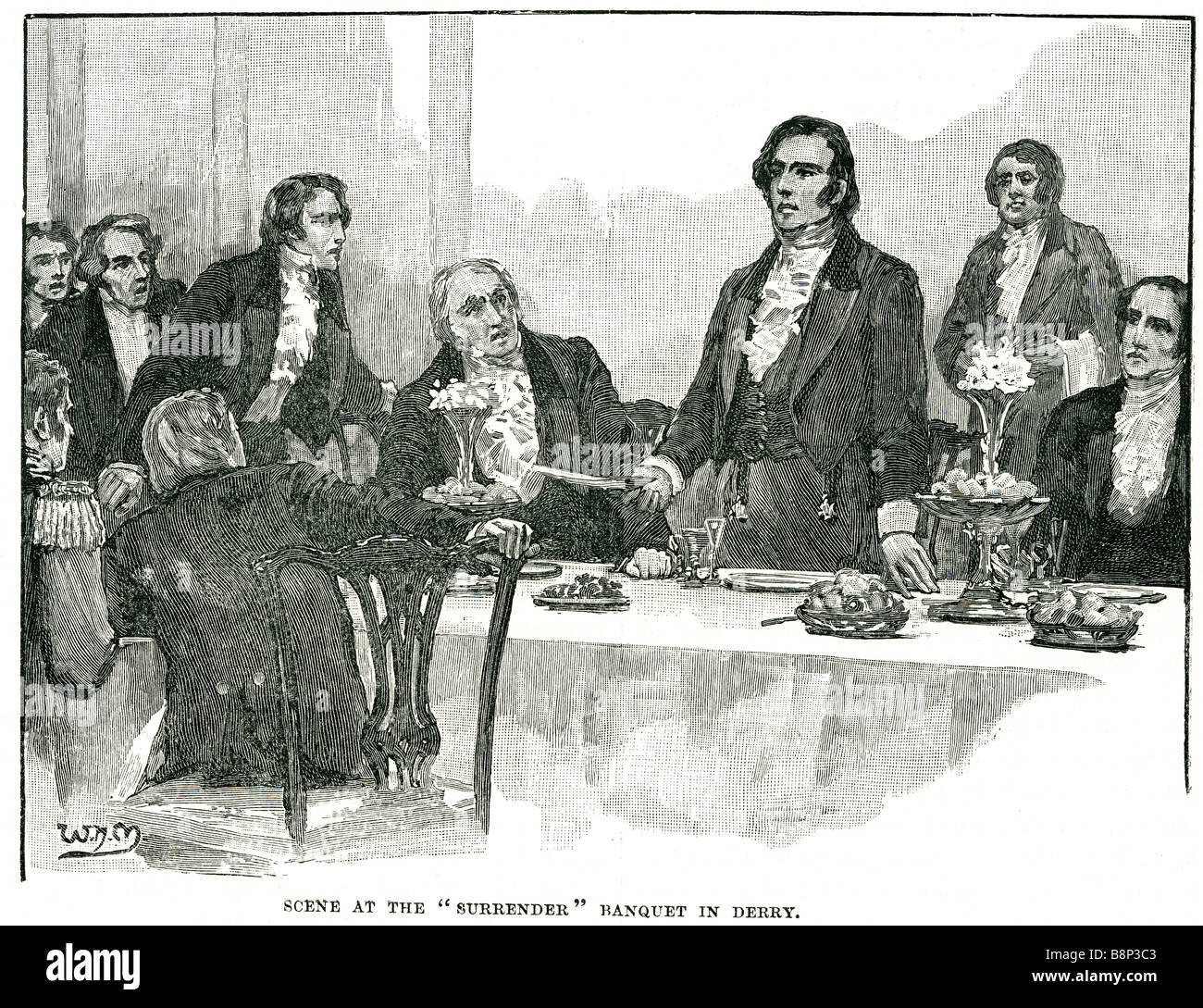 Scène à l'abandon du banquet de célébration cérémonie fête repas derby Banque D'Images