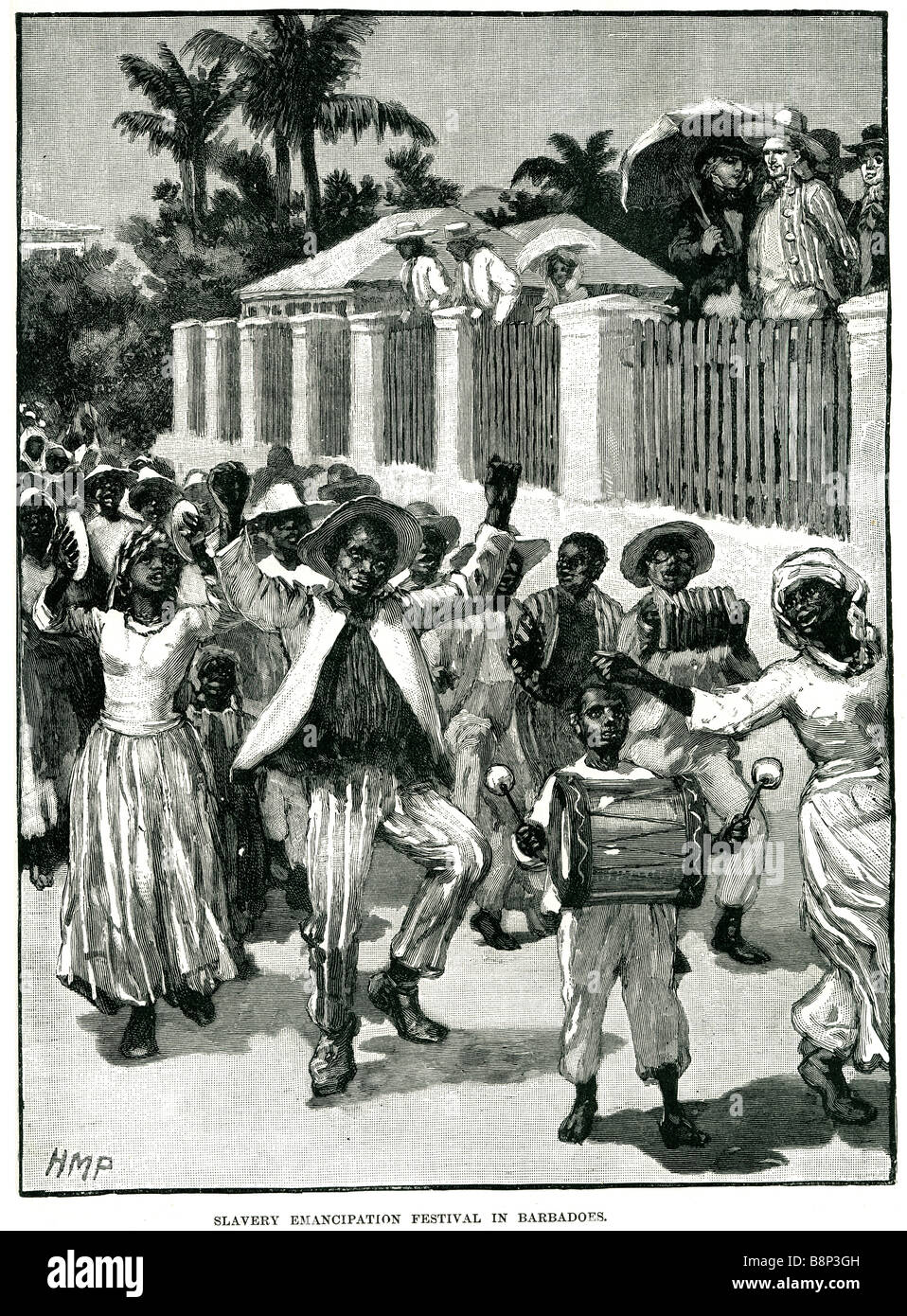 Festival de l'émancipation de l'esclavage en 1834 esclaves barbadoes Banque D'Images