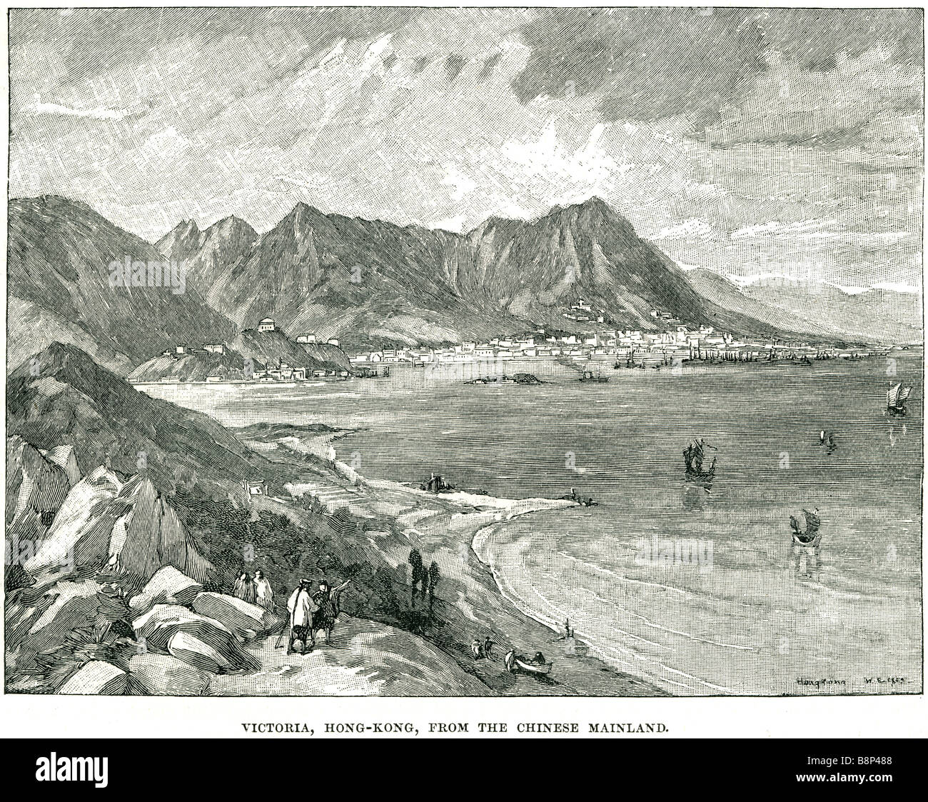 Victoria hong kong du continent chinois 1854 bataille navale impériale chinoise Banque D'Images