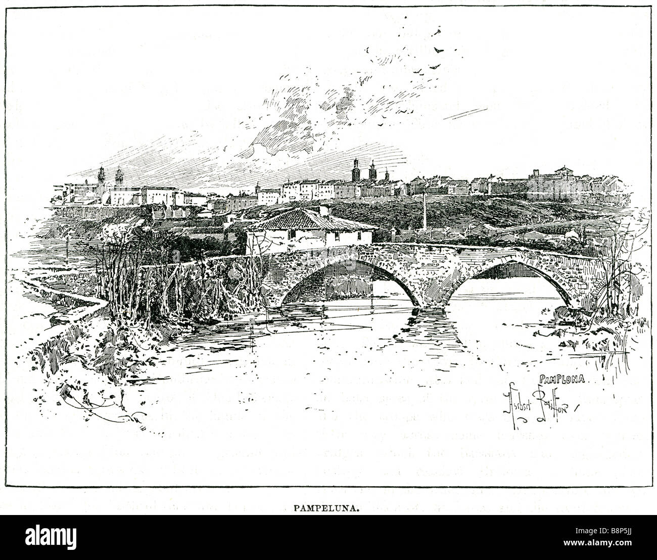 Pampeluna 1813 capitale Navarre guerre napoléoniennes ville-forteresse de troupes françaises Banque D'Images