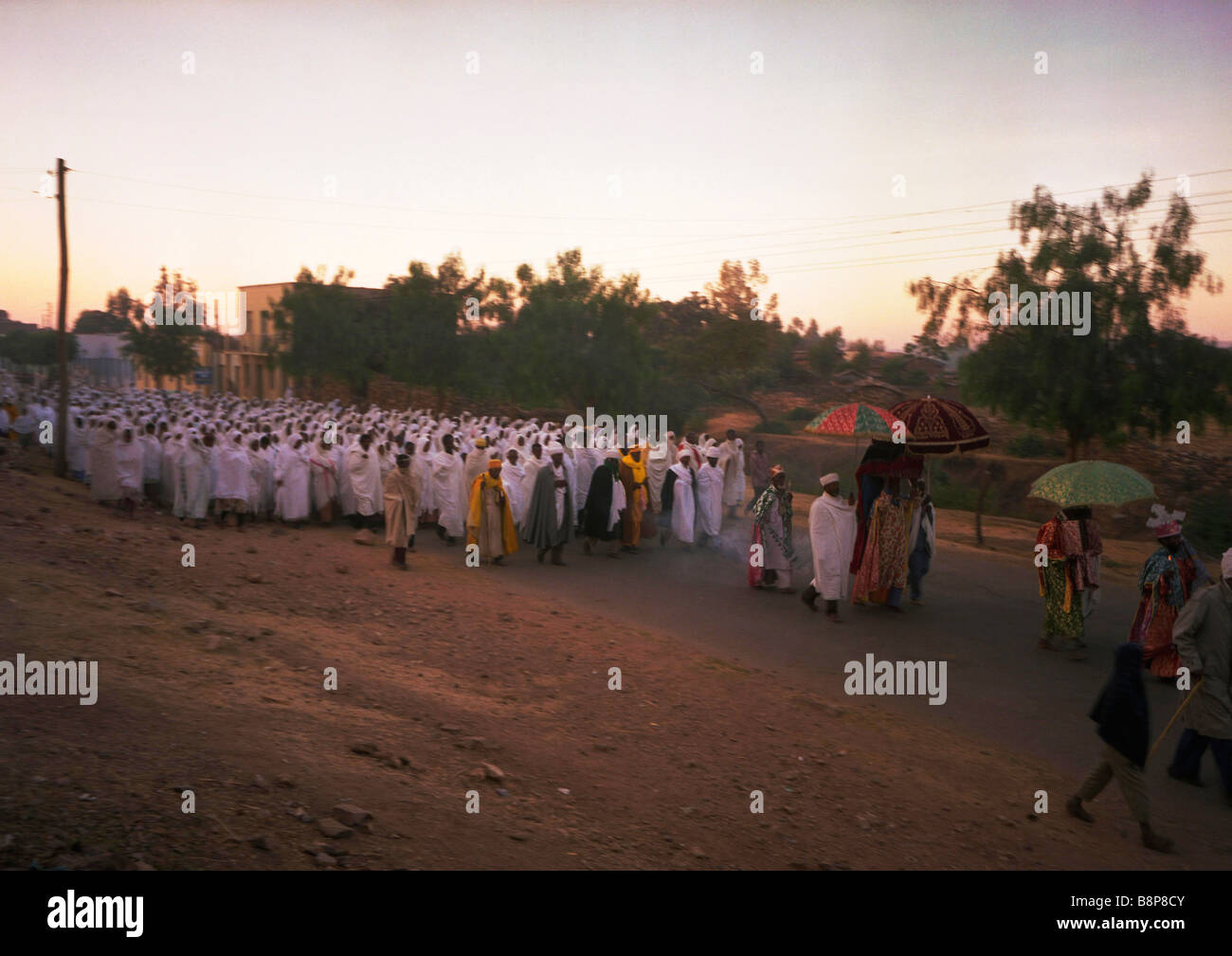 Noël éthiopien à Axoum, Procession avec l'Arc de l'Alliance, Axum, Ethiopie, Afrika Banque D'Images