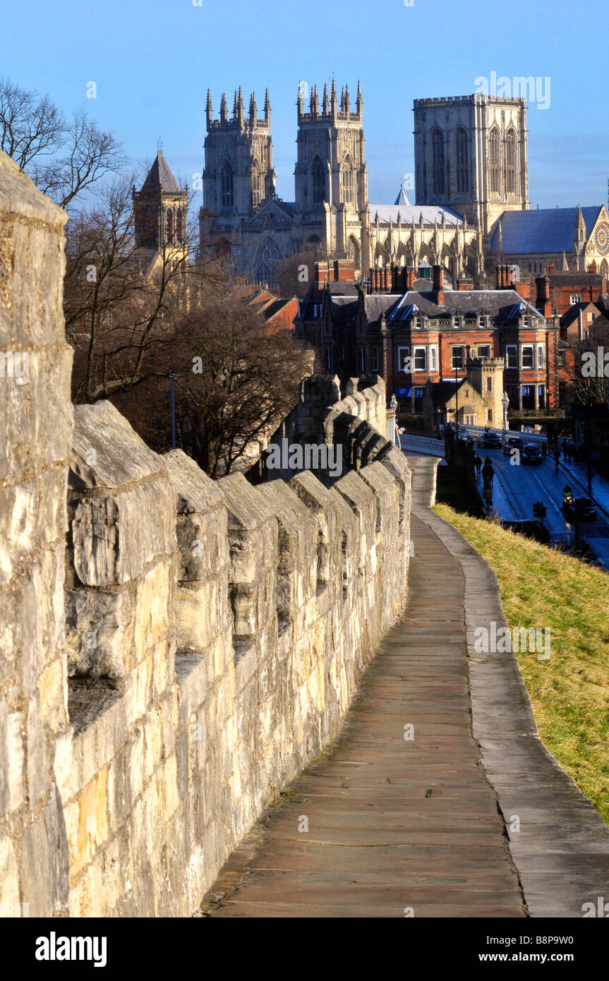 La Cathédrale York Minster, Yorkshire, Angleterre, Royaume-Uni Banque D'Images