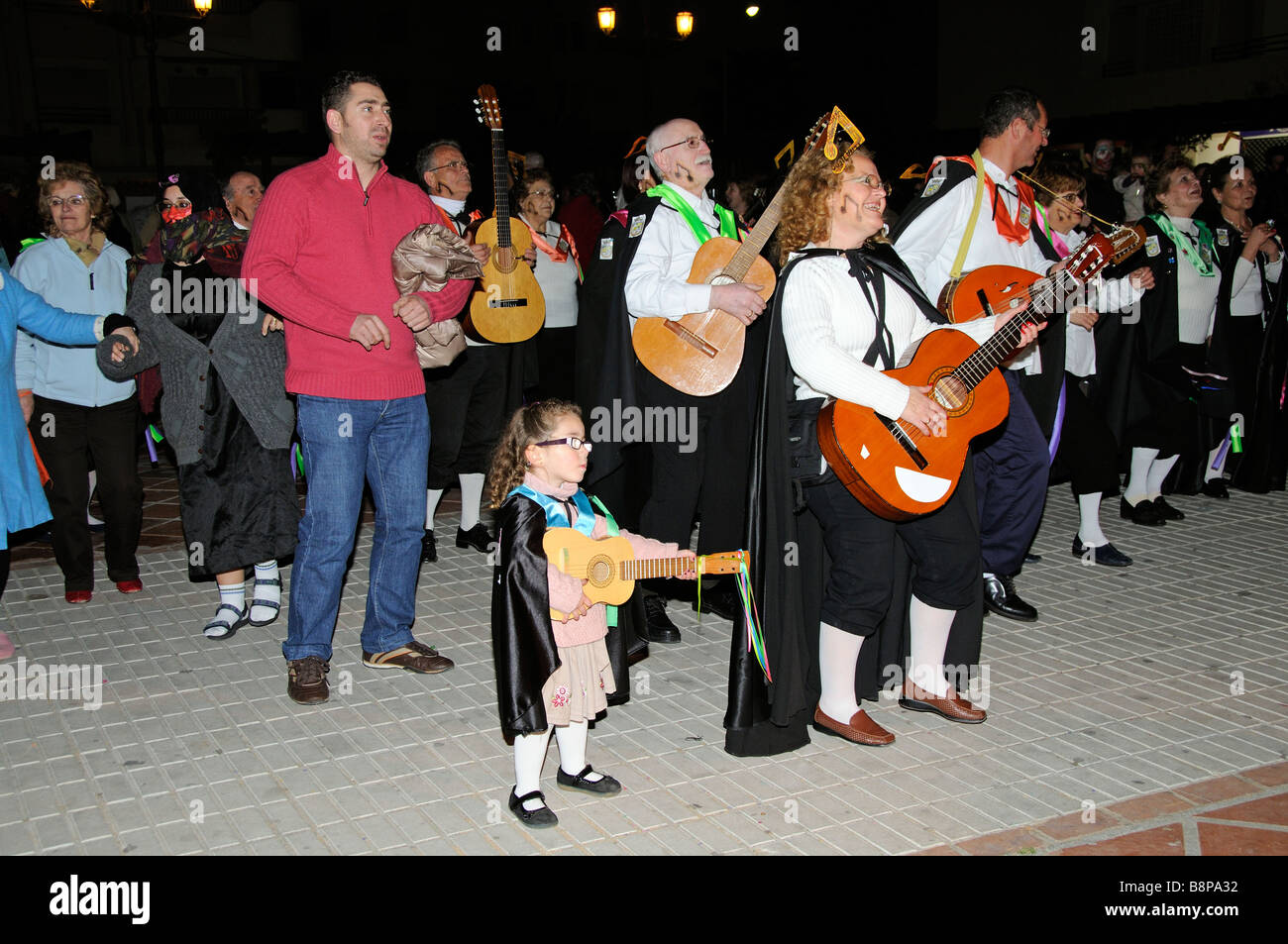 Les musiciens de carnaval dans la ville espagnole de La Herradura, sur la côte tropicale du sud de l'Espagne Banque D'Images