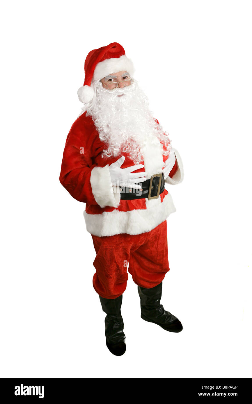 Le Père Noël à Noël isolé sur fond blanc Banque D'Images