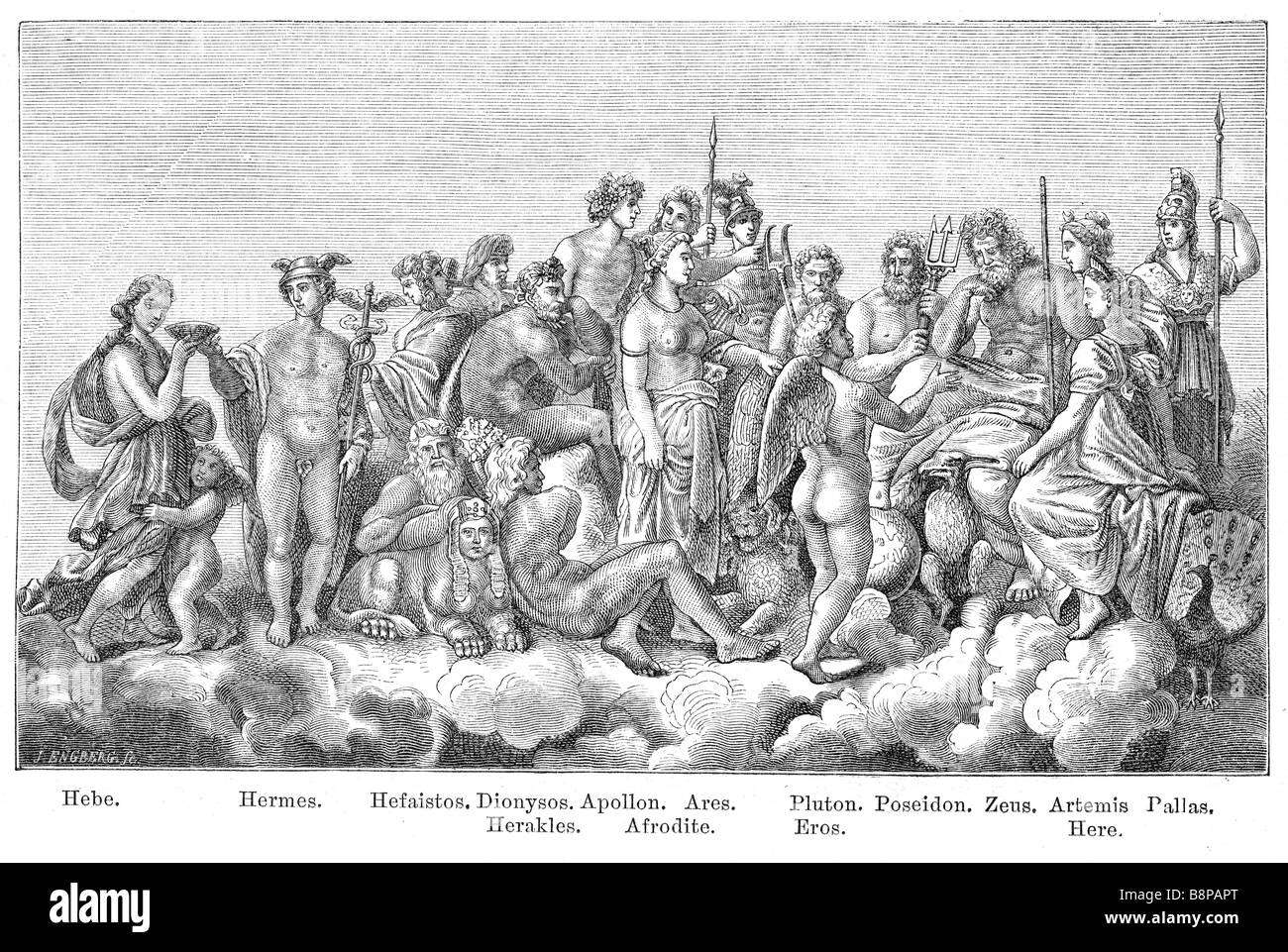 Dieux de l'ancienne culture grecque. Initialement publié en suédois livre läsebok Historisk publiée en 1882 Banque D'Images