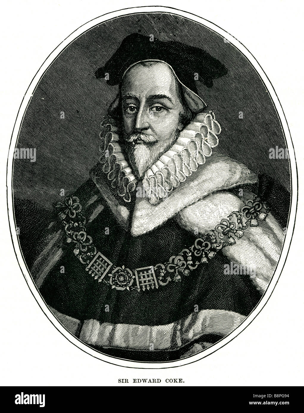 Sir Edward Coke (prononcé 'Cook') (1er février 1552-3 septembre 1634), était un juriste anglais du xviie siècle et membre du P Banque D'Images