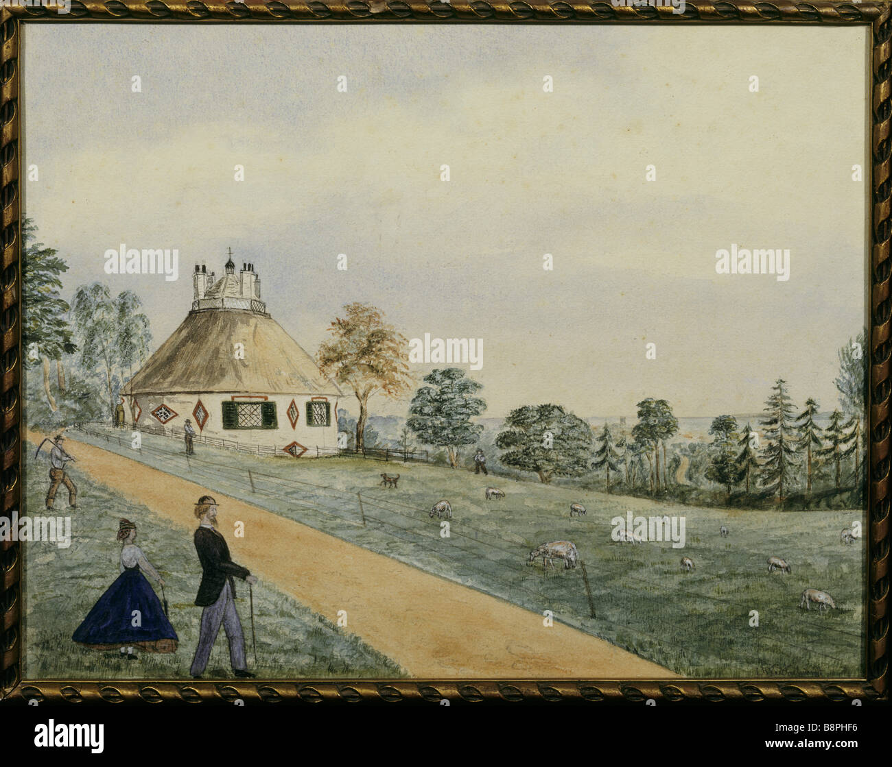 Milieu du 19ème siècle peinture d'un enfant la Ronde Banque D'Images