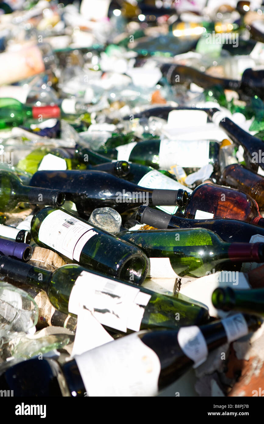 Bouteilles en verre, full frame Banque D'Images