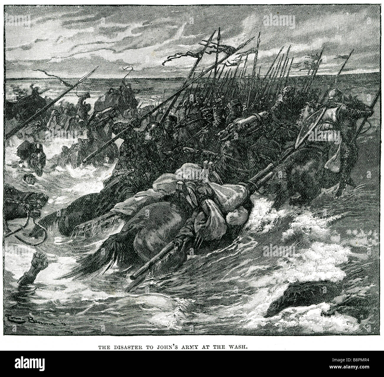 La catastrophe à John l'armée française pendant le laver le Wash est la place de l'estuaire à nez sur la marge nord-ouest du d'East Anglia sur l'eas Banque D'Images