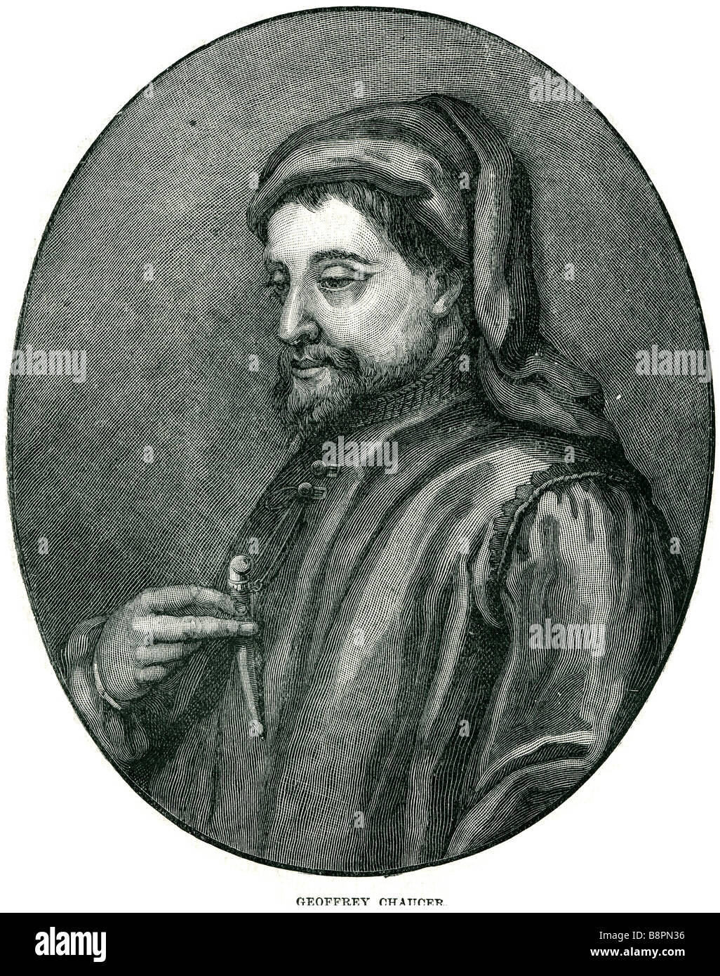 Geoffrey Chaucer (ch. 1343 - 25 octobre 1400) était un écrivain, poète, philosophe, bureaucrate, courtisan et diplomate. Bien Banque D'Images