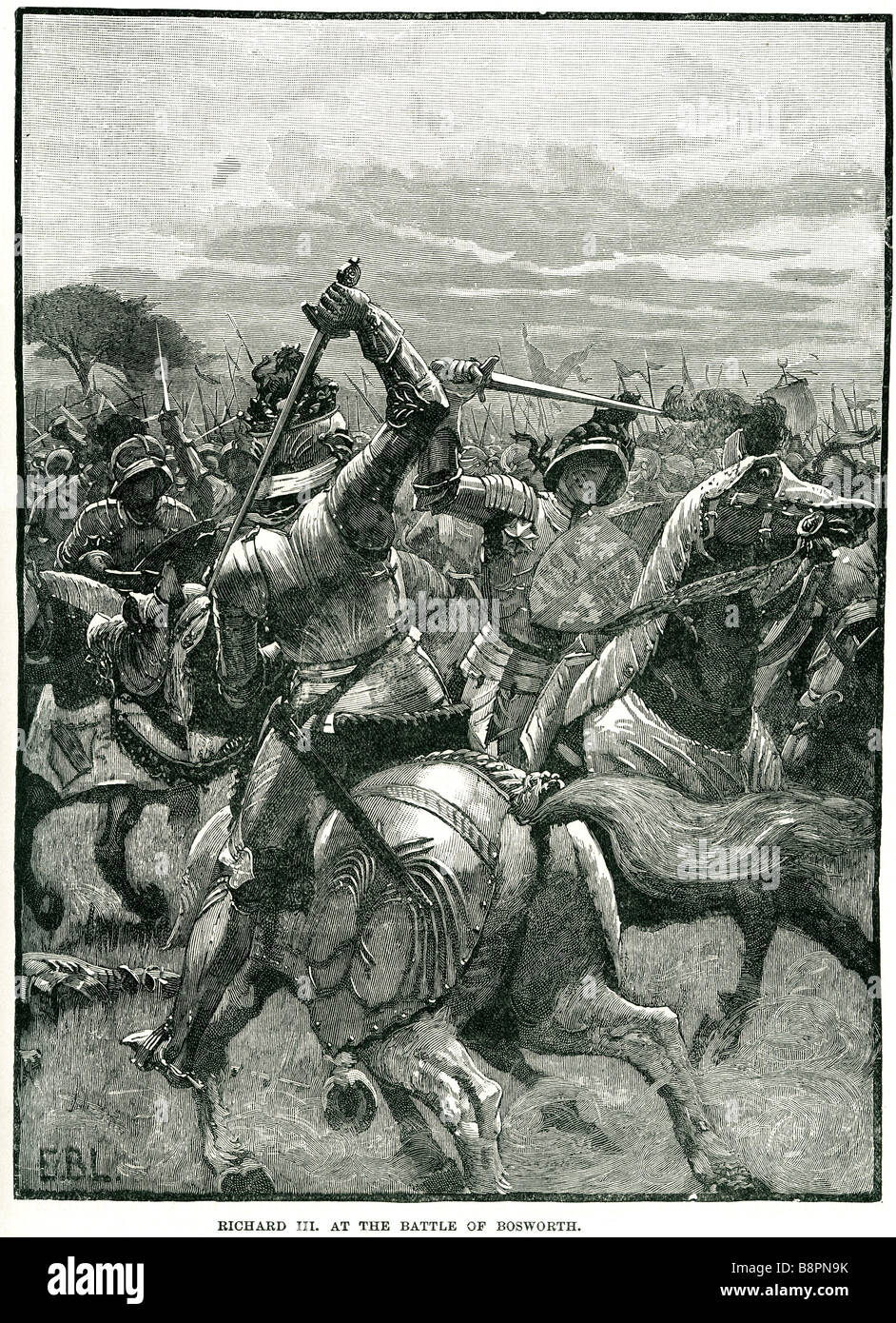 Richard III Bataille de Bosworth 1485 Henry Lancastre Yorkiste Tudor dynastie Plantagenêt Guerres des Roses Banque D'Images