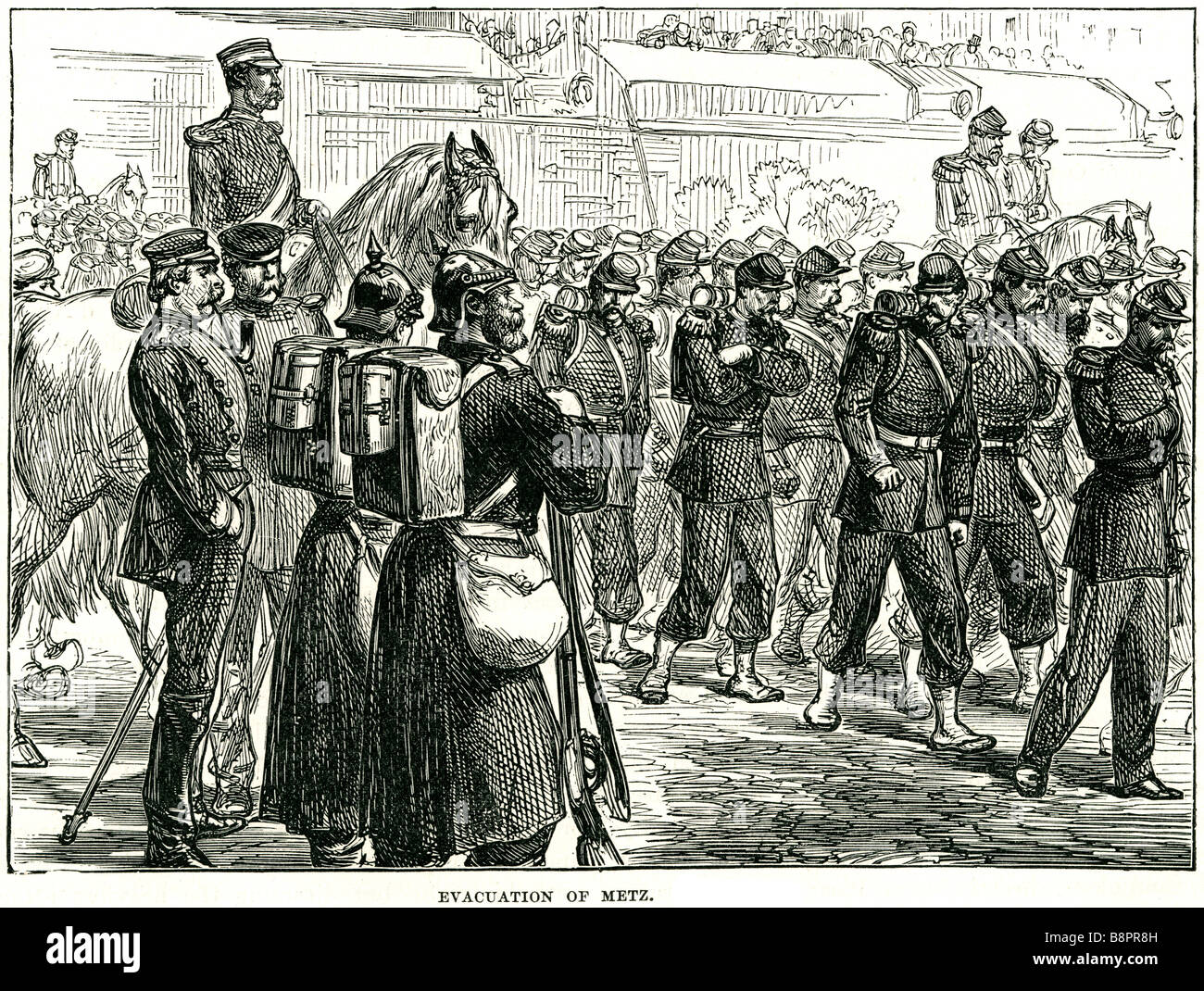 Metz 1870 évacuation guerre franco-prussienne Lorraine Troisième Corps d'armée française Banque D'Images