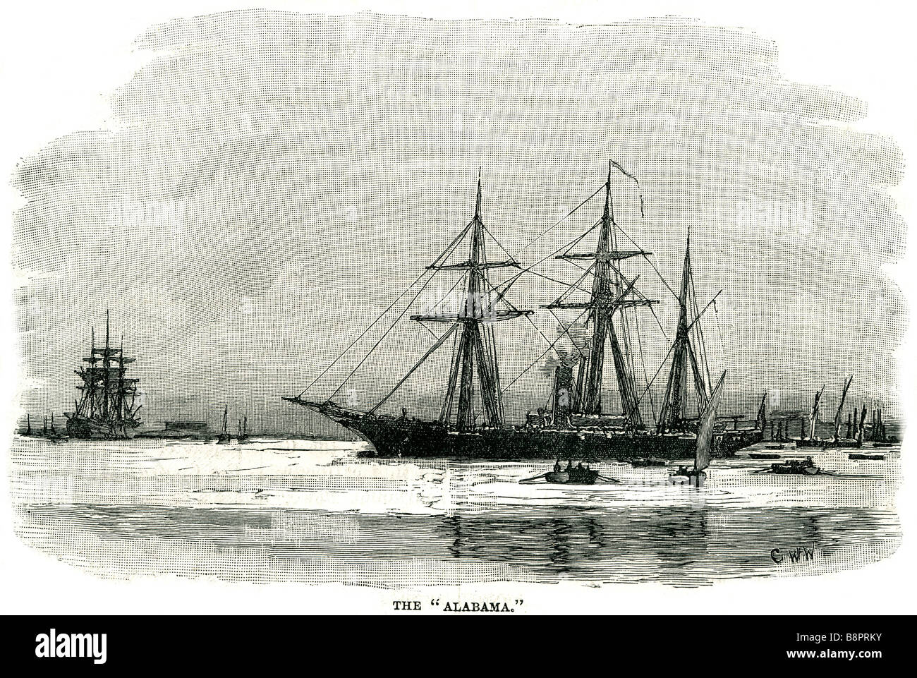 Vis de CSS Alabama corvette de guerre construit 1871 Confederate States Navy Birkenhead Royaume-Uni Banque D'Images