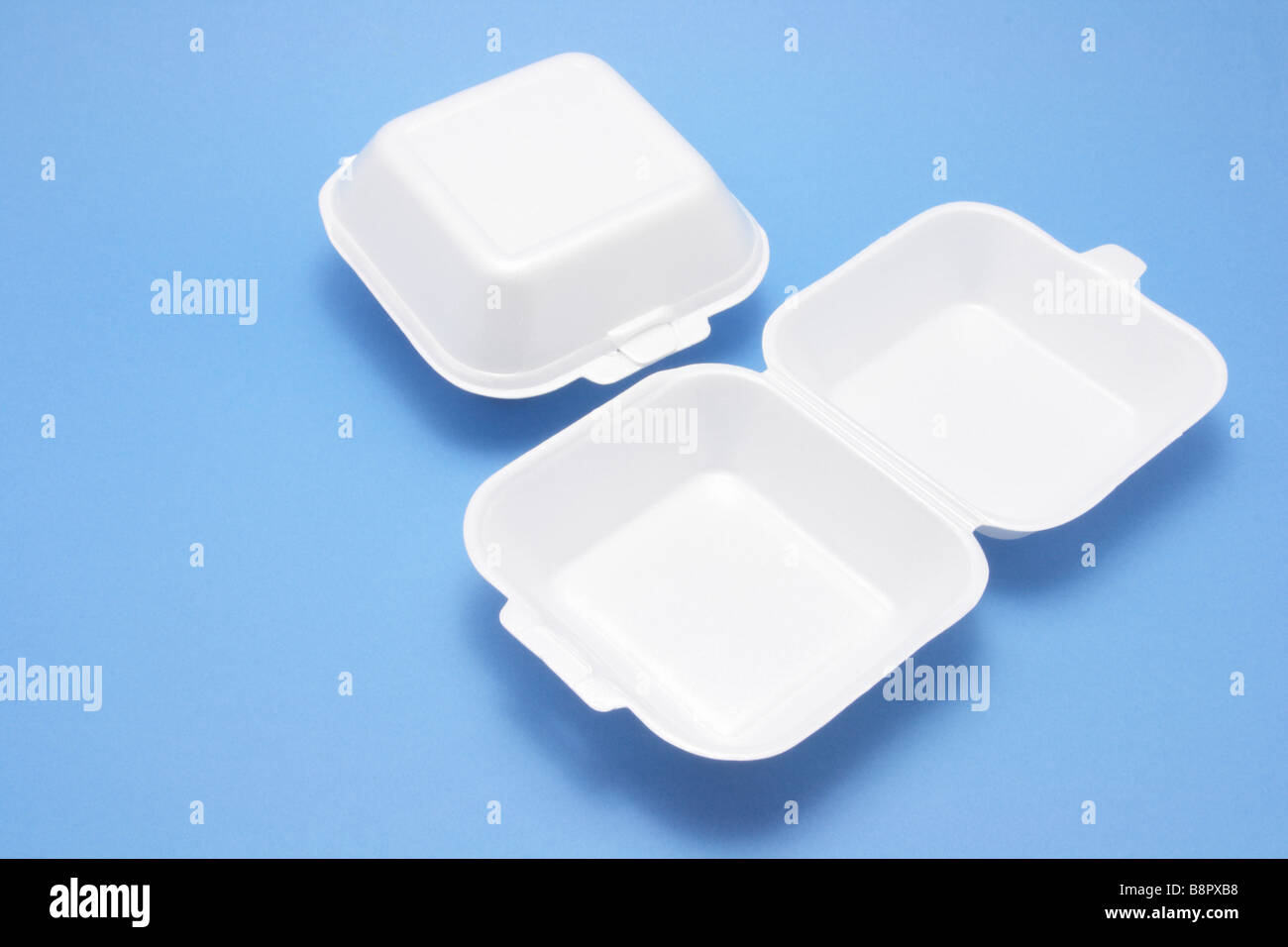 Boîtes alimentaires en polystyrène Banque D'Images