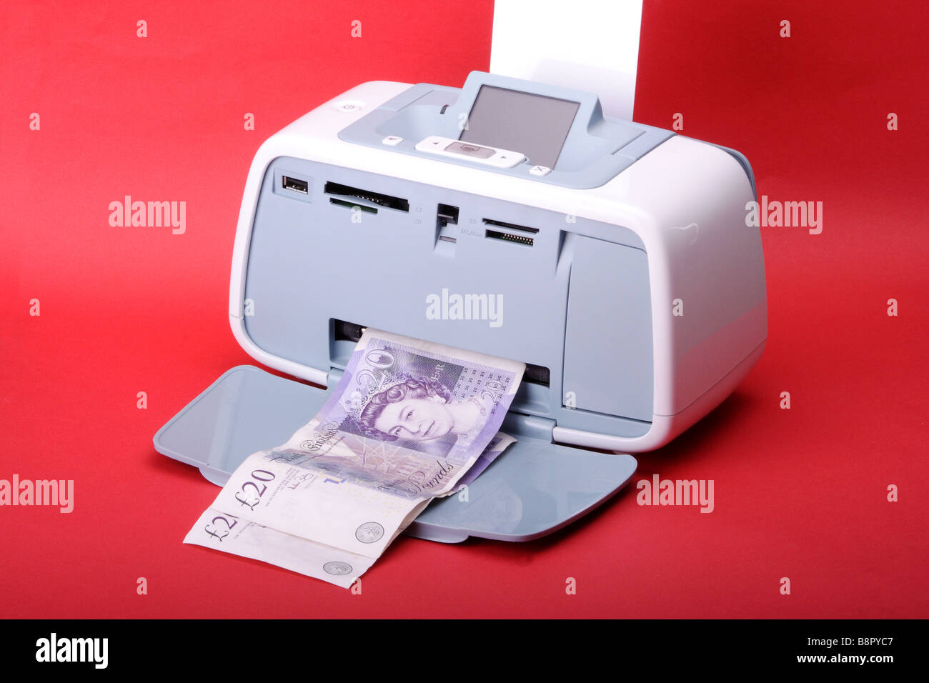 L'assouplissement quantitatif d'imprimer de l'argent # 1 Banque D'Images